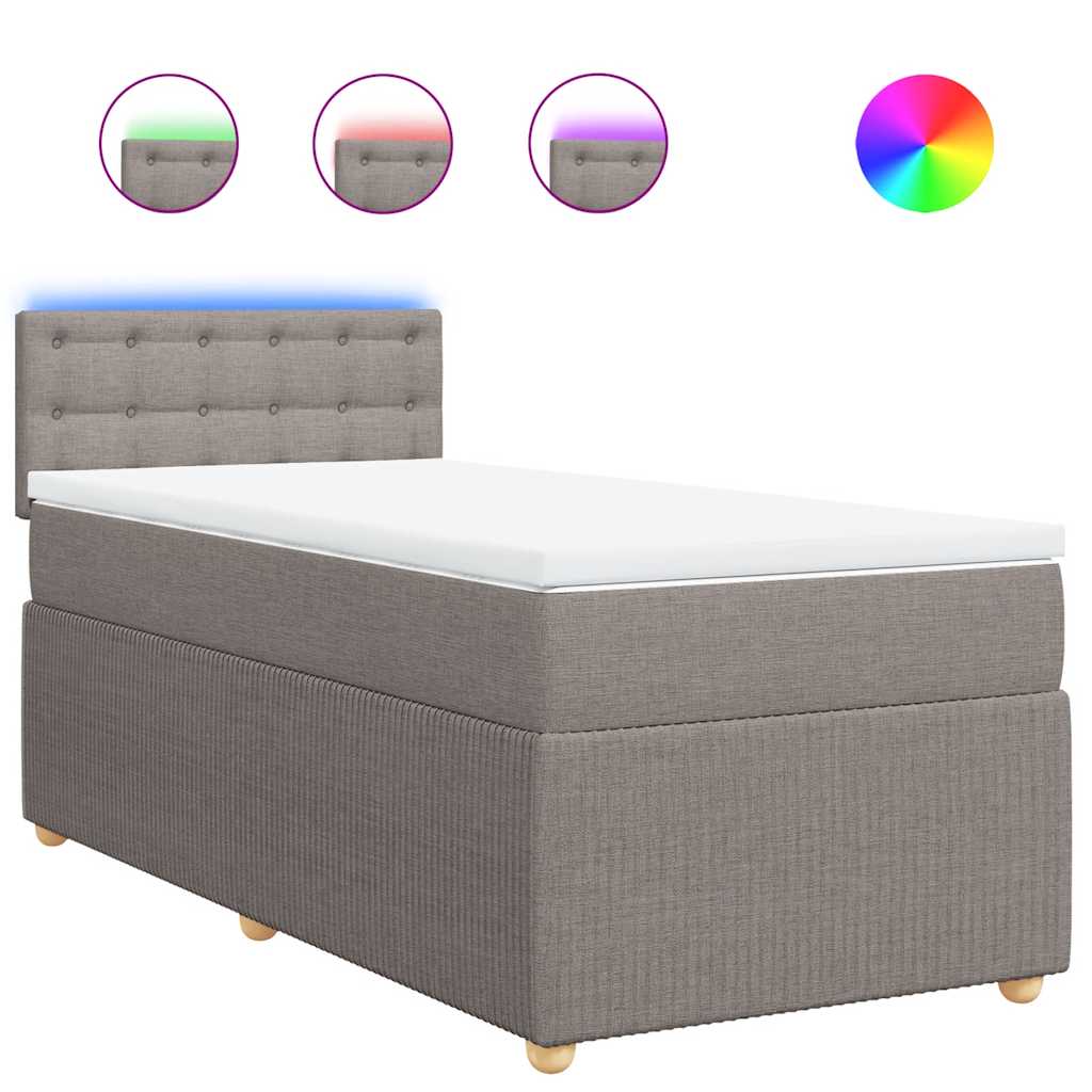 Giroletto a Molle con Materasso Tortora 90x190 cm in Tessuto - homemem39