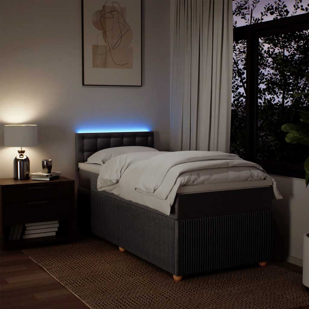 Giroletto a Molle con Materasso Tortora 90x190 cm in Tessuto - homemem39