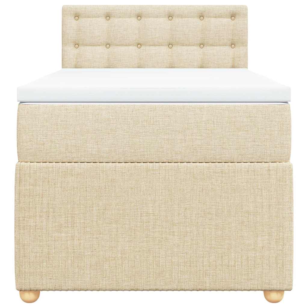 Giroletto a Molle con Materasso Crema 90x190 cm in Tessuto - homemem39