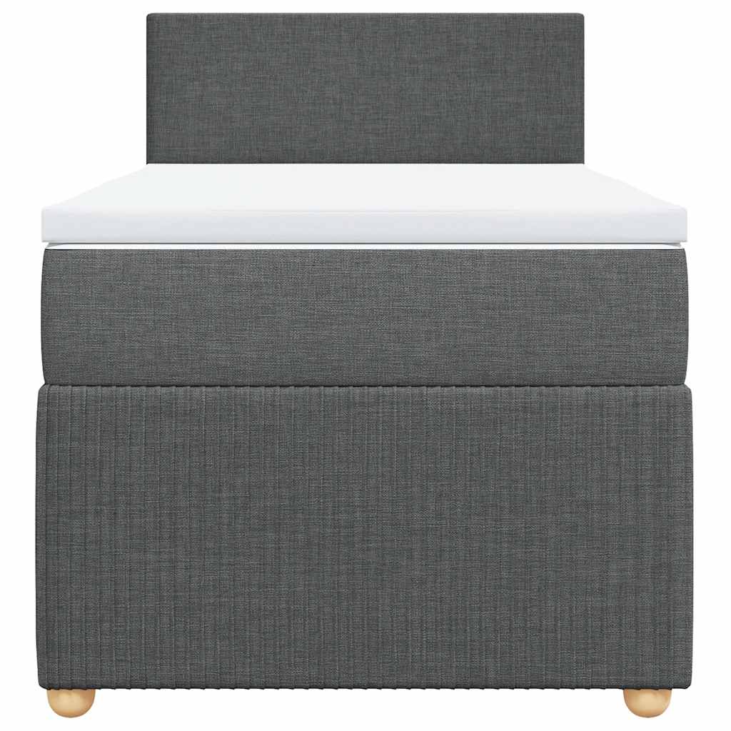 Giroletto a Molle con Materasso Grigio Scuro 90x200 cm Tessuto