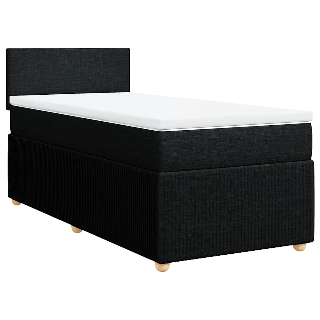 Giroletto a Molle con Materasso Nero 90x200 cm in Tessuto