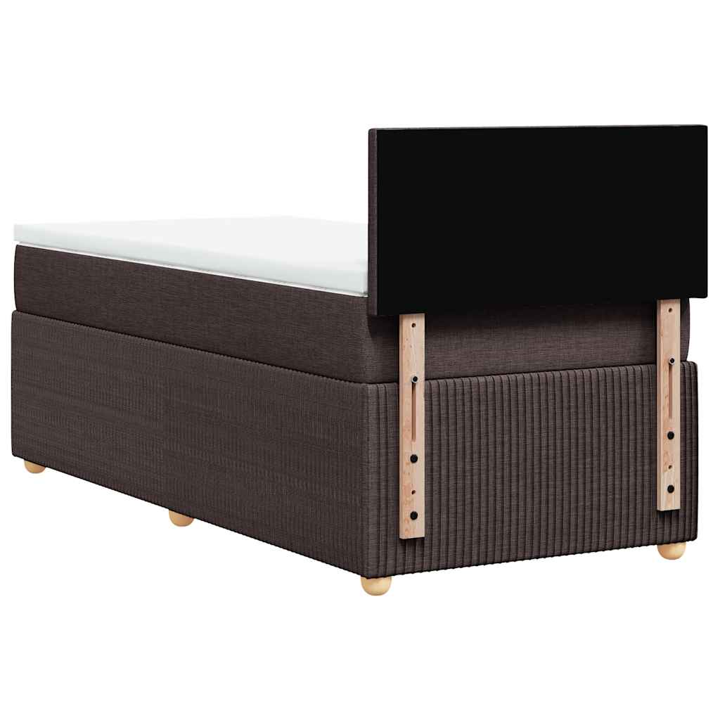 Giroletto a Molle con Materasso Marrone Scuro 90x200 cm Tessuto