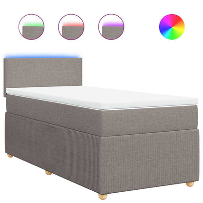 Giroletto a Molle con Materasso Tortora 90x200 cm inTessuto