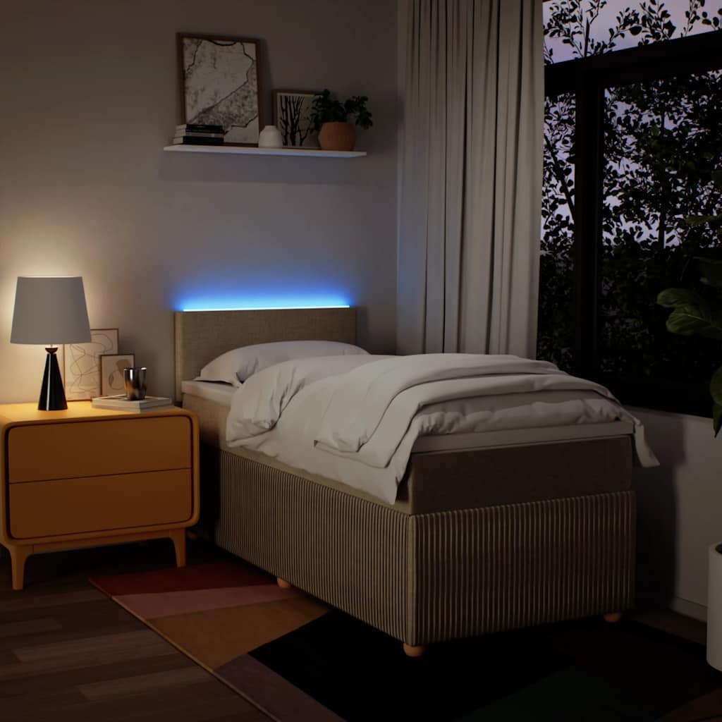 Giroletto a Molle con Materasso Crema 90x200 cm inTessuto