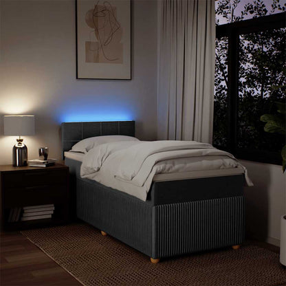 Giroletto a Molle con Materasso Grigio Scuro 90x200 cm Tessuto | homemem39