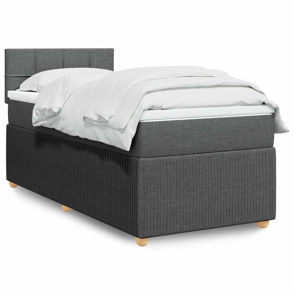 Giroletto a Molle con Materasso Grigio Scuro 90x200 cm Tessuto | homemem39