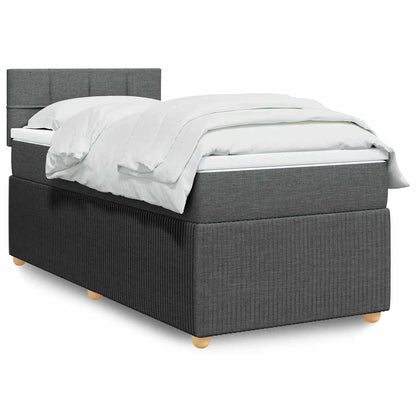 Giroletto a Molle con Materasso Grigio Scuro 90x200 cm Tessuto | homemem39