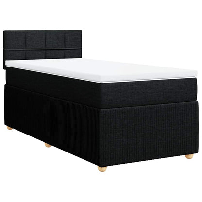 Giroletto a Molle con Materasso Nero 90x200 cm in Tessuto