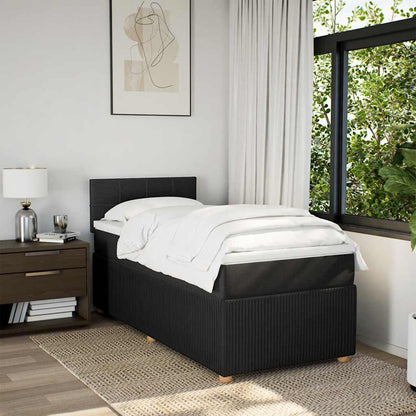 Giroletto a Molle con Materasso Nero 90x200 cm in Tessuto