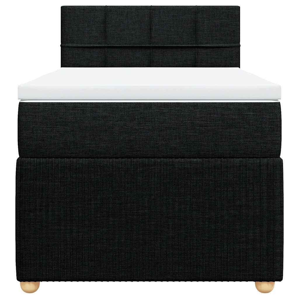 Giroletto a Molle con Materasso Nero 90x200 cm in Tessuto