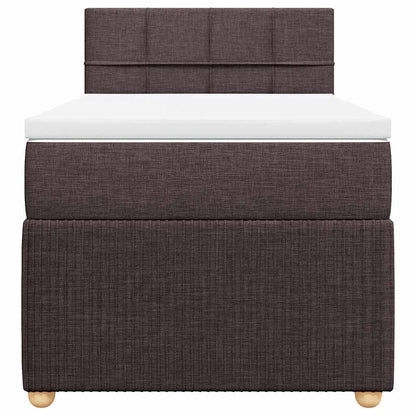 Giroletto a Molle con Materasso Marrone Scuro 90x200 cm Tessuto