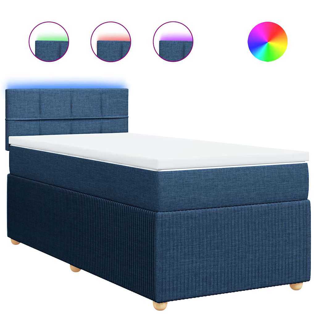 Giroletto a Molle con Materasso Blu 90x200 cm inTessuto | homemem39