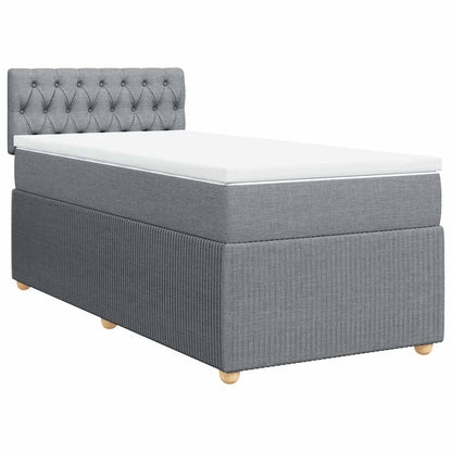 Giroletto a Molle con Materasso Grigio Chiaro 90x200 cm Tessuto