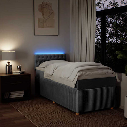 Giroletto a Molle con Materasso Grigio Chiaro 90x200 cm Tessuto