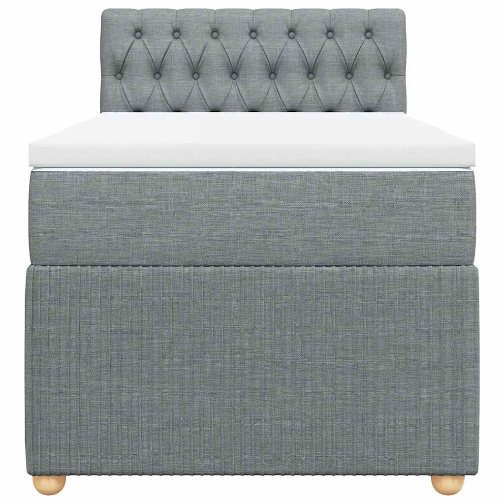 Giroletto a Molle con Materasso Grigio Chiaro 90x200 cm Tessuto