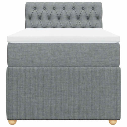 Giroletto a Molle con Materasso Grigio Chiaro 90x200 cm Tessuto