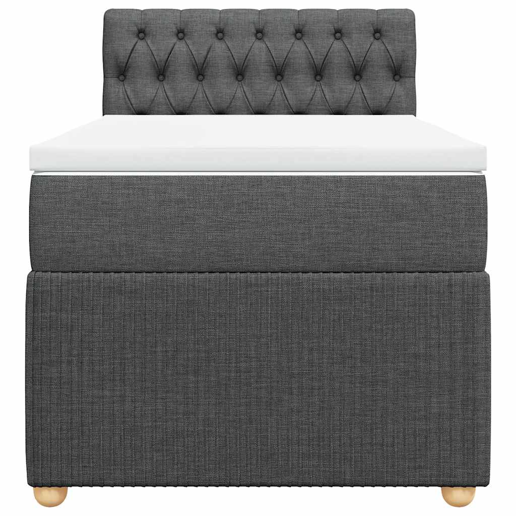 Giroletto a Molle con Materasso Grigio Scuro 90x200 cm Tessuto | homemem39