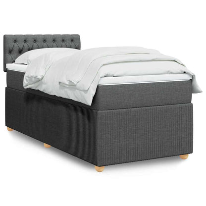 Giroletto a Molle con Materasso Grigio Scuro 90x200 cm Tessuto | homemem39