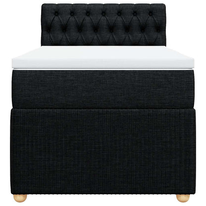 Giroletto a Molle con Materasso Nero 90x200 cm in Tessuto