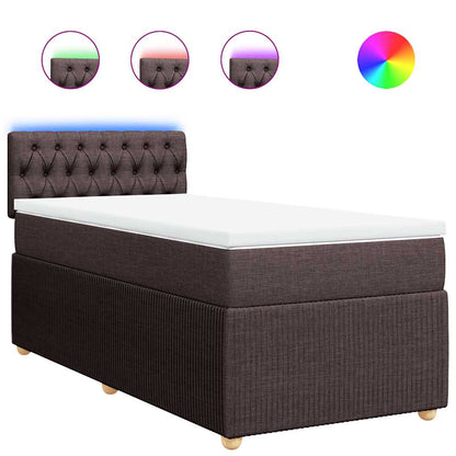 Giroletto a Molle con Materasso Marrone Scuro 90x200 cm Tessuto | homemem39