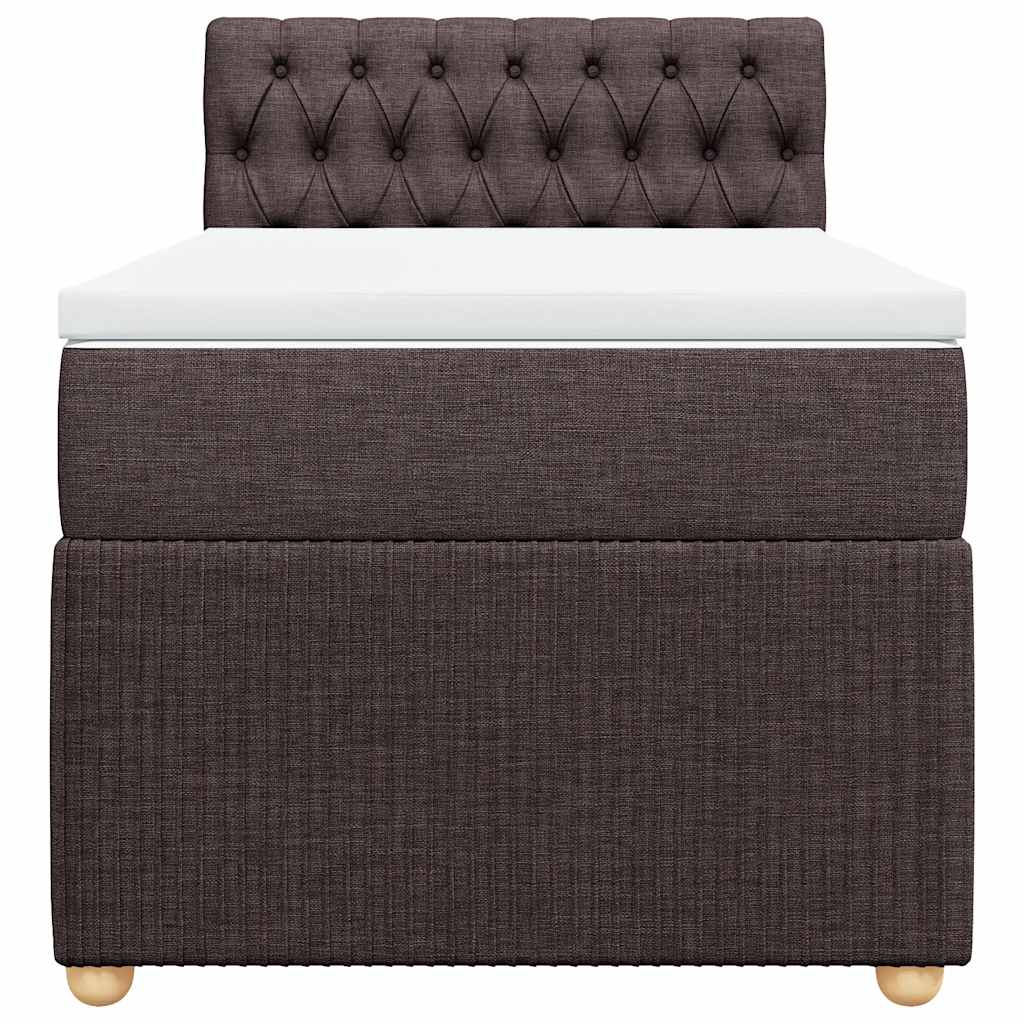 Giroletto a Molle con Materasso Marrone Scuro 90x200 cm Tessuto | homemem39