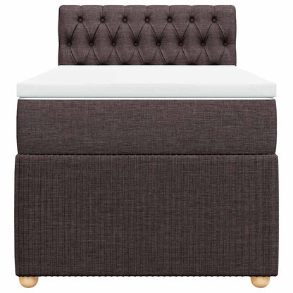 Giroletto a Molle con Materasso Marrone Scuro 90x200 cm Tessuto | homemem39