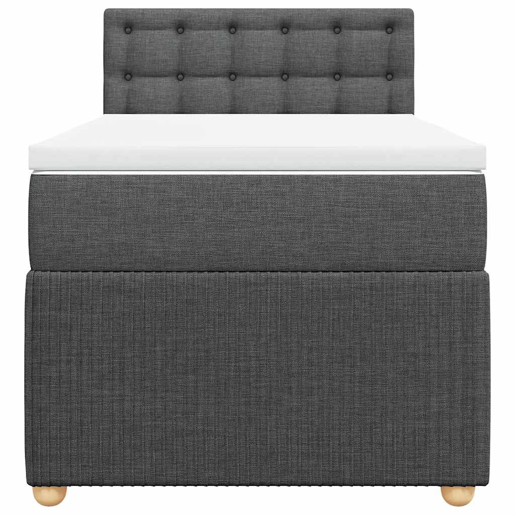 Giroletto a Molle con Materasso Grigio Scuro 90x200 cm Tessuto | homemem39