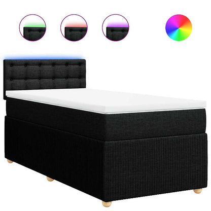 Giroletto a Molle con Materasso Nero 90x200 cm in Tessuto