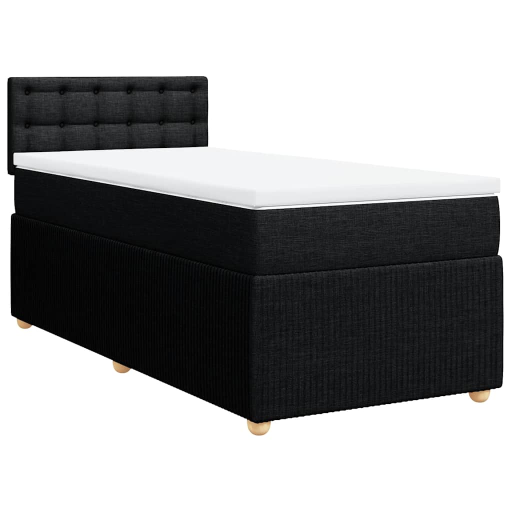 Giroletto a Molle con Materasso Nero 90x200 cm in Tessuto