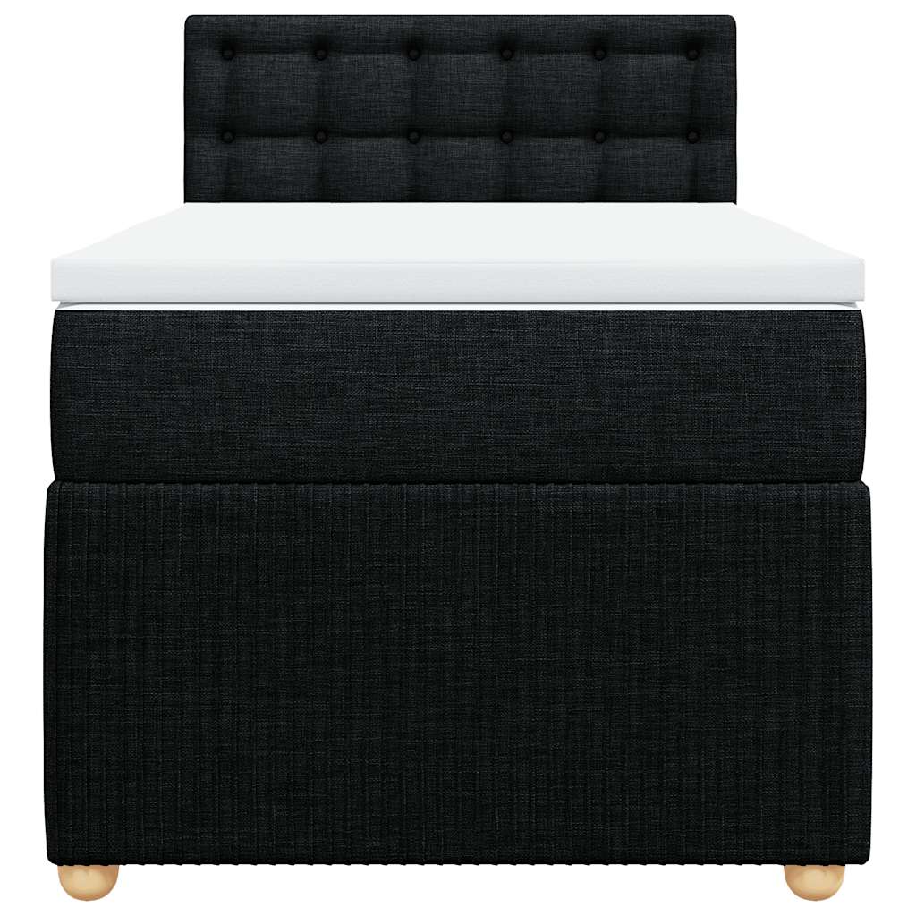 Giroletto a Molle con Materasso Nero 90x200 cm in Tessuto