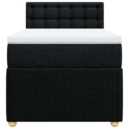 Giroletto a Molle con Materasso Nero 90x200 cm in Tessuto