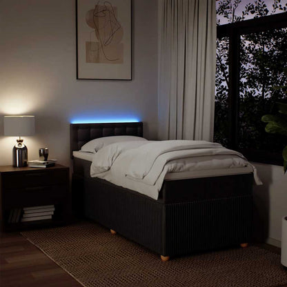 Giroletto a Molle con Materasso Marrone Scuro 90x200 cm Tessuto - homemem39