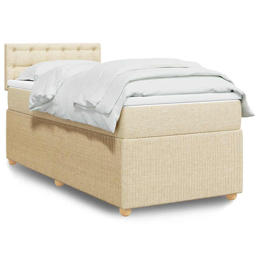 Giroletto a Molle con Materasso Crema 90x200 cm inTessuto