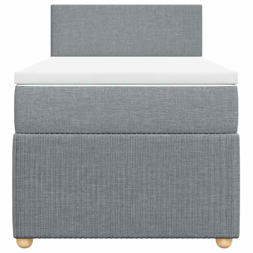 Giroletto a Molle con Materasso Grigio Chiaro100x200 cm Tessuto - homemem39