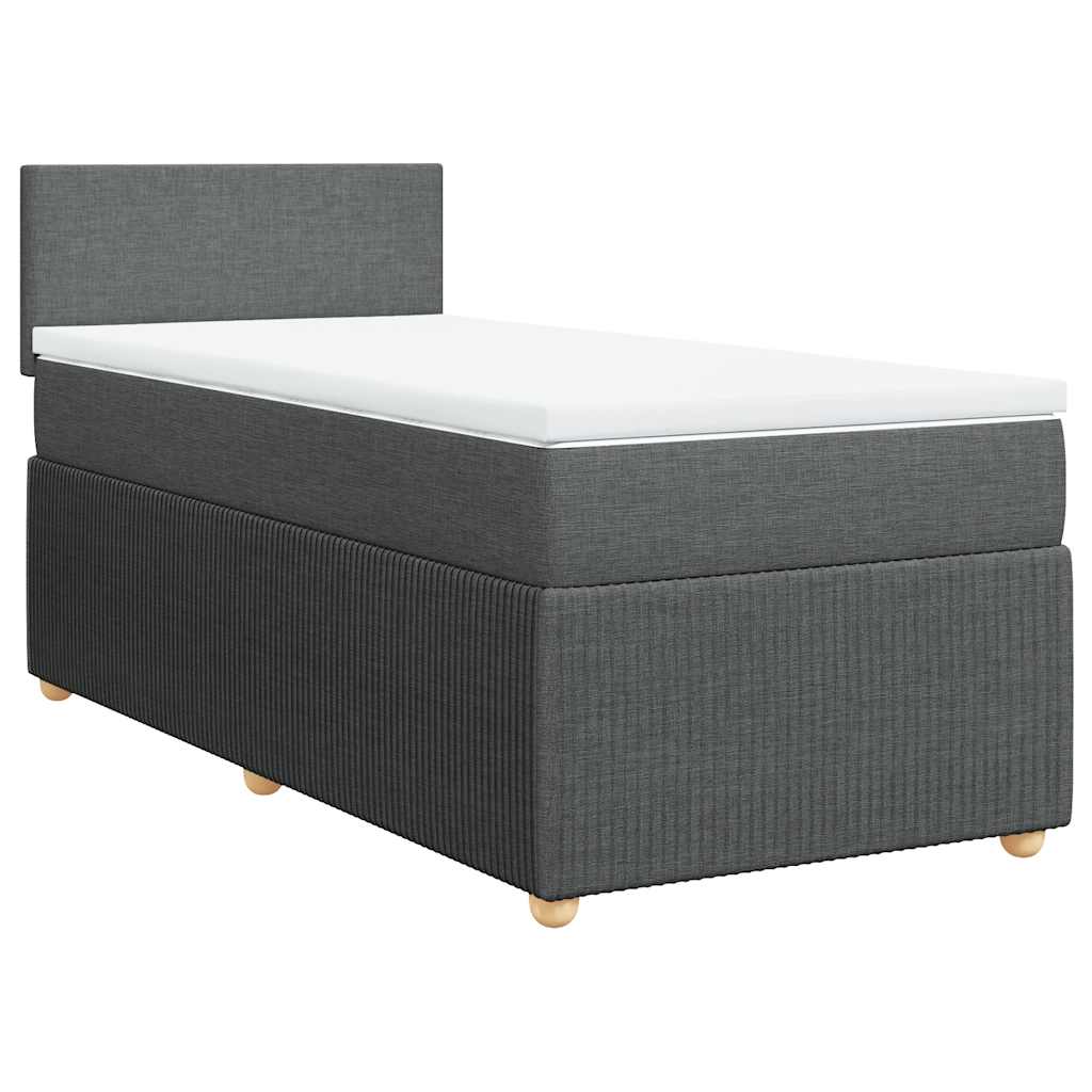Giroletto a Molle con Materasso Grigio Scuro 100x200 cm Tessuto | homemem39