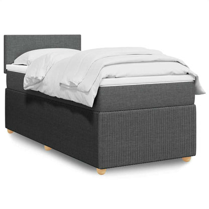 Giroletto a Molle con Materasso Grigio Scuro 100x200 cm Tessuto | homemem39