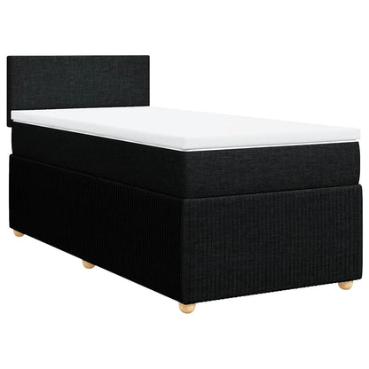 Giroletto a Molle con Materasso Nero 100x200 cm in Tessuto