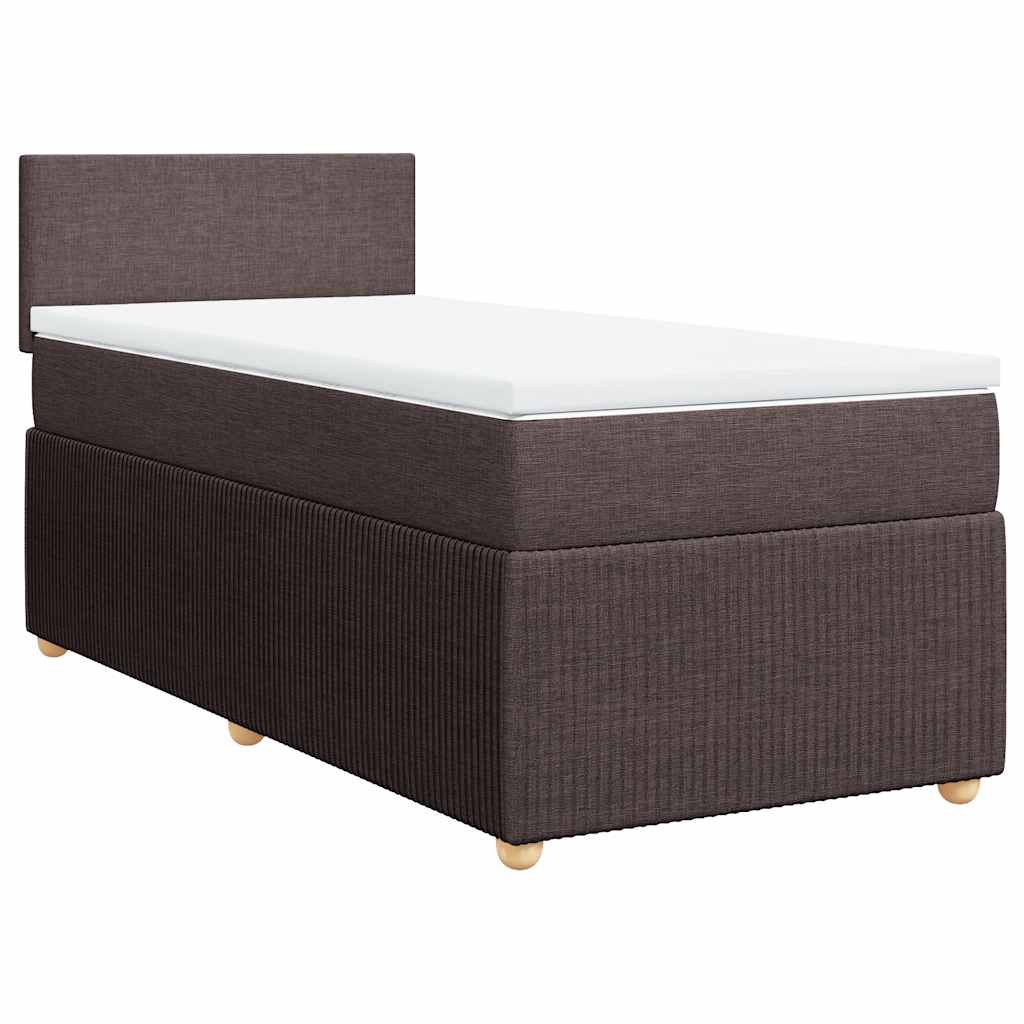 Giroletto a Molle con Materasso Marrone Scuro 100x200cm Tessuto | homemem39