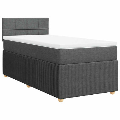 Giroletto a Molle con Materasso Grigio Scuro 100x200 cm Tessuto