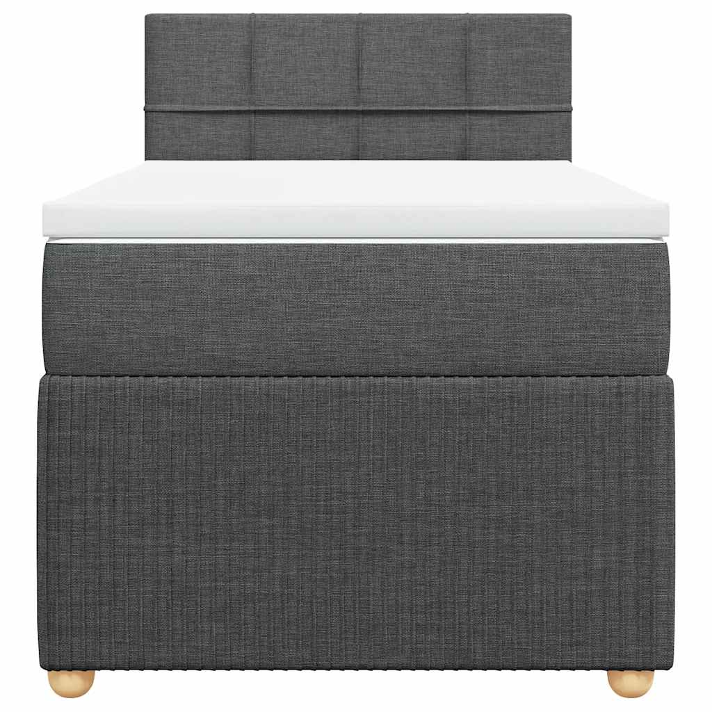Giroletto a Molle con Materasso Grigio Scuro 100x200 cm Tessuto | homemem39