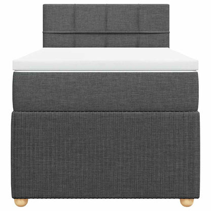 Giroletto a Molle con Materasso Grigio Scuro 100x200 cm Tessuto