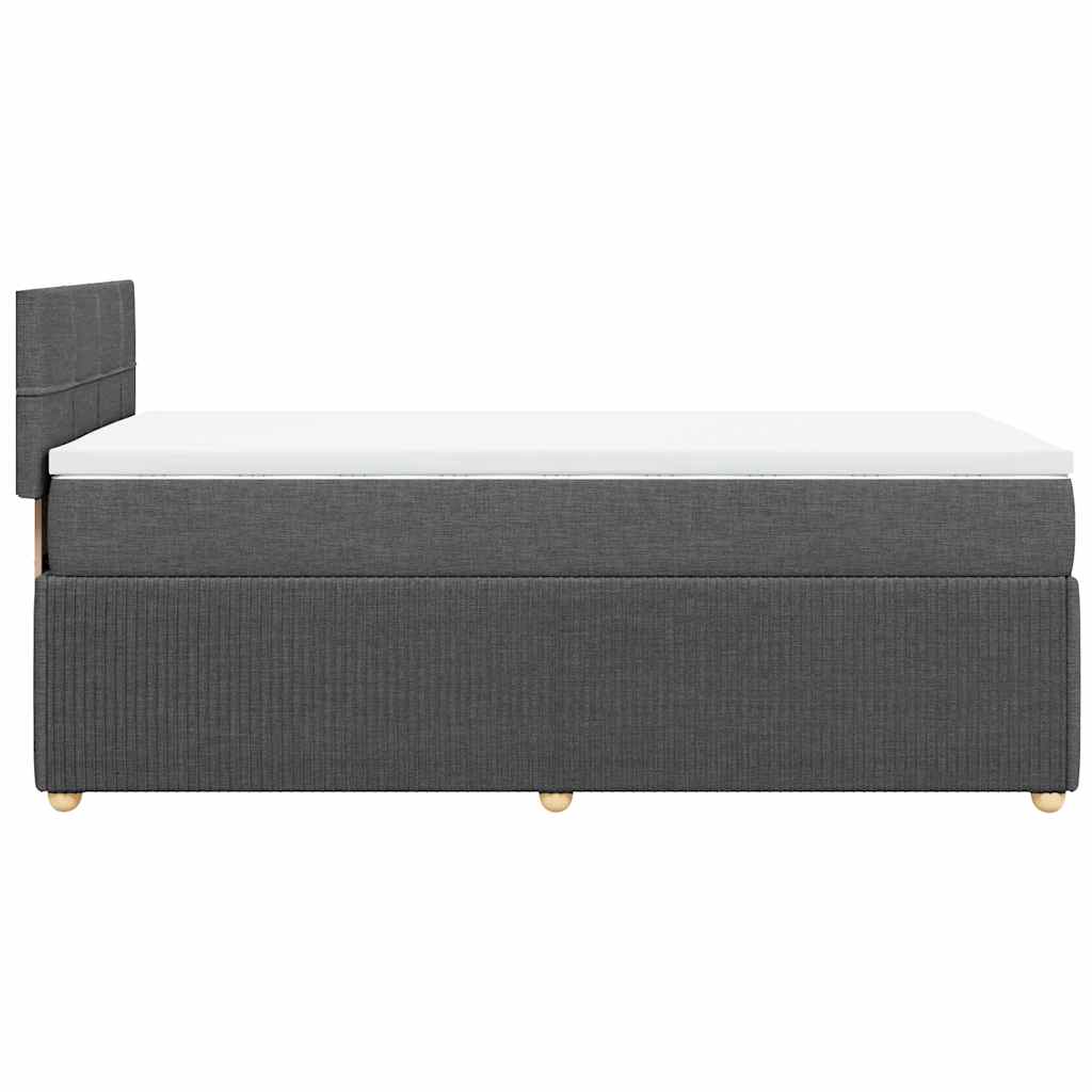 Giroletto a Molle con Materasso Grigio Scuro 100x200 cm Tessuto | homemem39