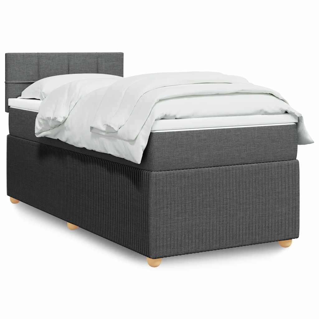 Giroletto a Molle con Materasso Grigio Scuro 100x200 cm Tessuto | homemem39