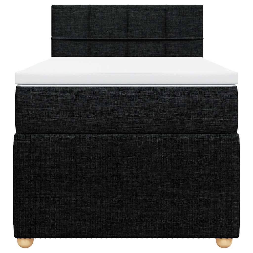 Giroletto a Molle con Materasso Nero 100x200 cm in Tessuto