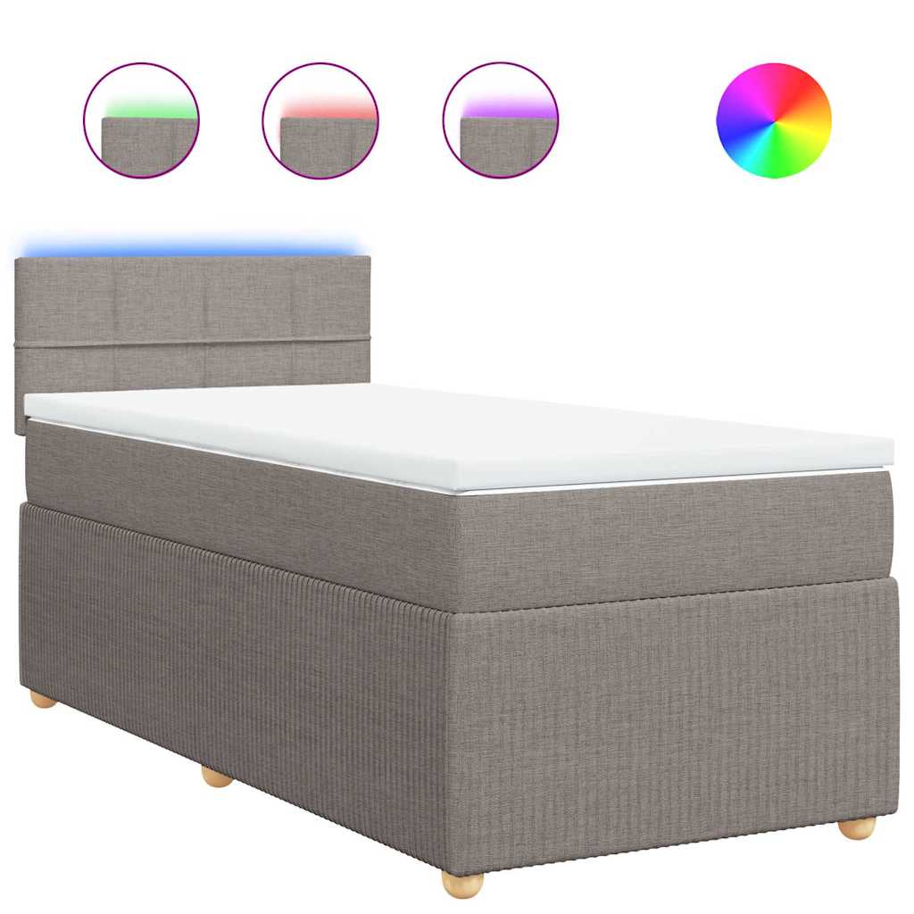 Giroletto a Molle con Materasso Tortora 100x200 cm in Tessuto | homemem39