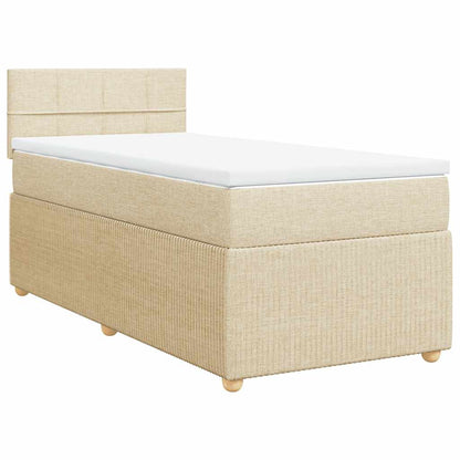 Giroletto a Molle con Materasso Crema 100x200 cm in Tessuto