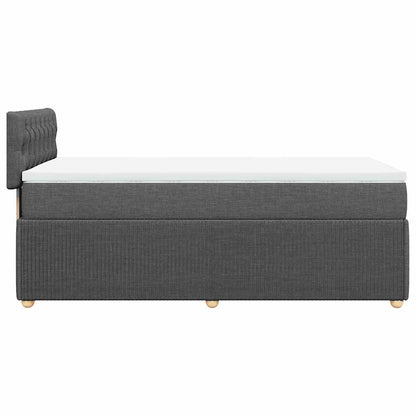 Giroletto a Molle con Materasso Grigio Scuro 100x200 cm Tessuto