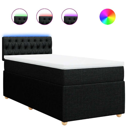 Giroletto a Molle con Materasso Nero 100x200 cm in Tessuto