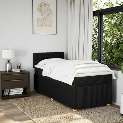 Giroletto a Molle con Materasso Nero 100x200 cm in Tessuto