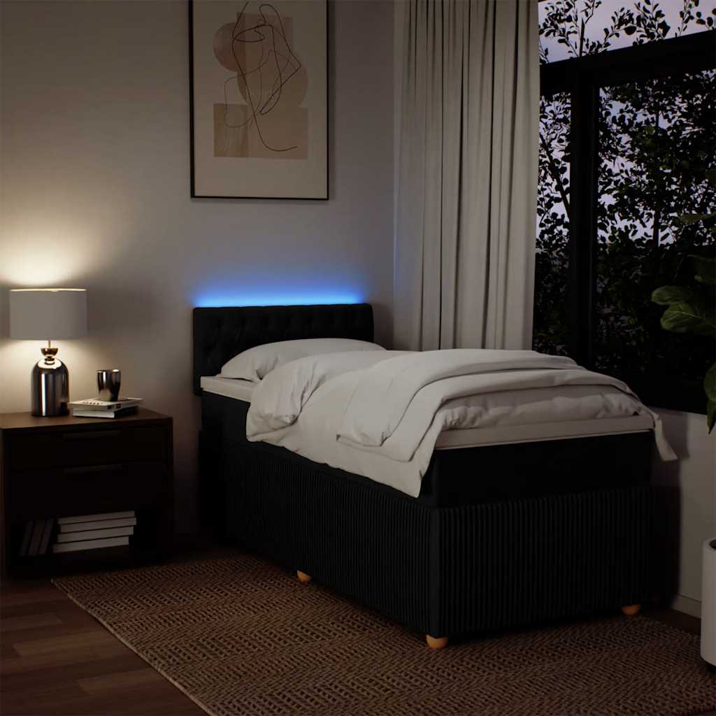 Giroletto a Molle con Materasso Nero 100x200 cm in Tessuto - homemem39